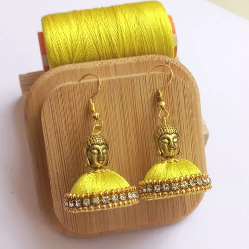Buddha handmade silk thread earrings Handmade Earrings